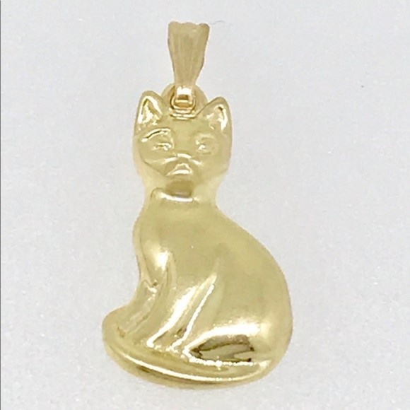 Jewelry - NWT Large cat pendant charm in 14 kt yellow gold